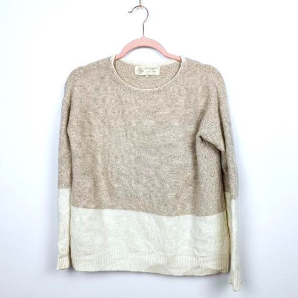 Cute Colour Block Tan and Off White Sweater - Picture 7 of 10